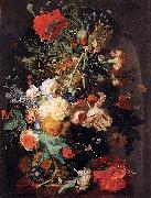 Jan van Huijsum Vase of Flowers in a Niche oil painting reproduction